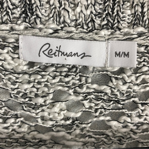 Reitmans Open Front Shark Bite Cardigan Size Medium Light Knit Heather Grey - Picture 2 of 10